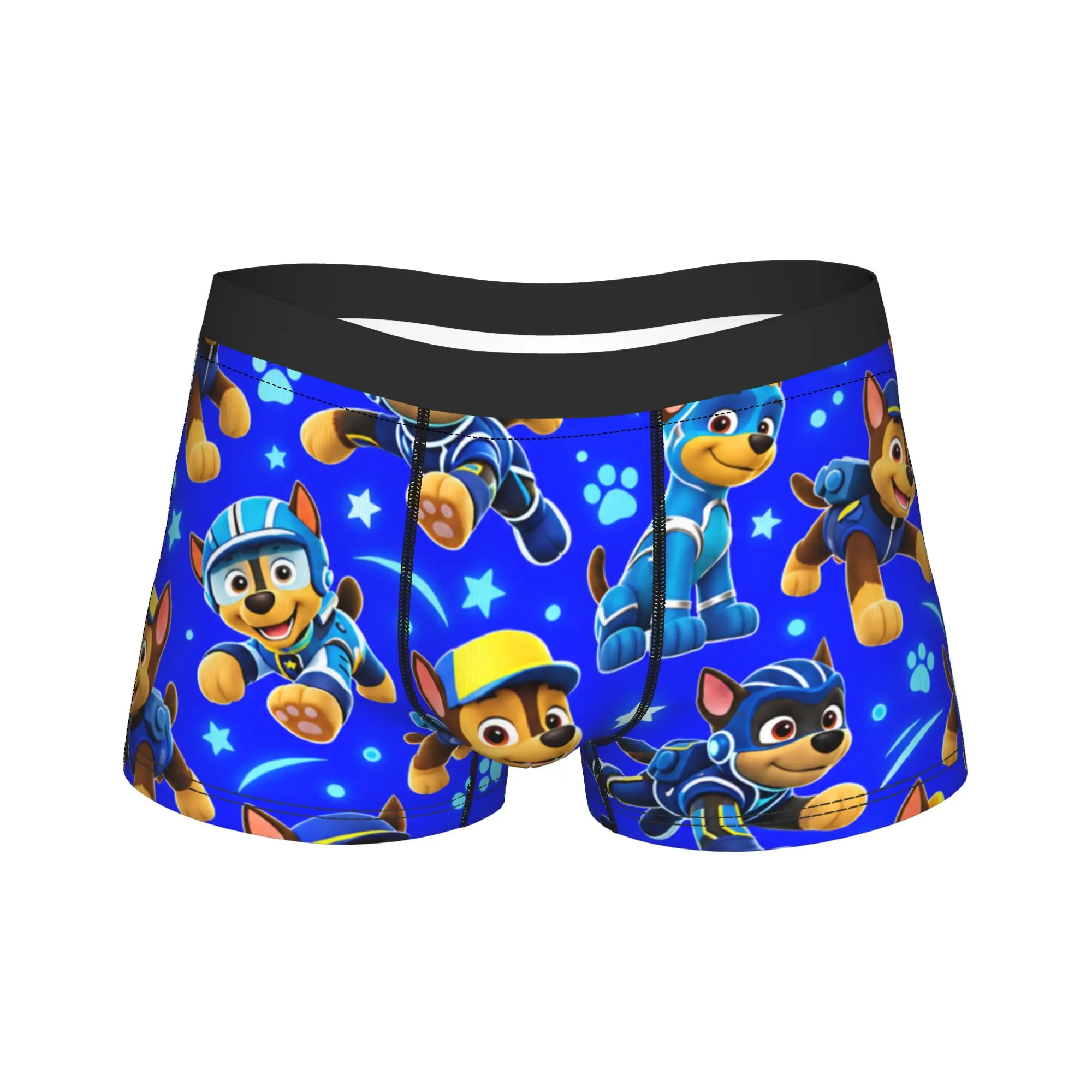 Paw Dogs Blue Police Puppy Hero Star Trunk  3D Pouch Underwear Trenky Custom Shorts Briefs Breathable Men Panties Plus Size 2XL