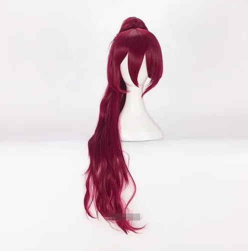 Puella Magi Madoka Magica Kyouko Sakura Kyoko Cosplay Wig Long Red With A Chip Ponytail Heat Resistant Synthetic Wig + Wig Cap