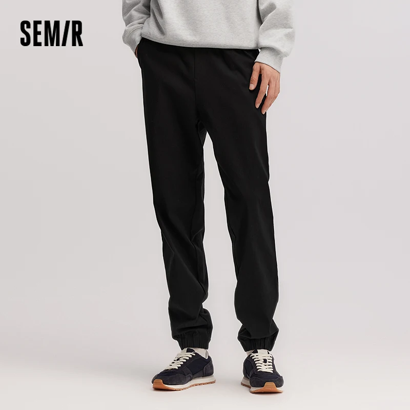 Semir Jogger Pants Men Thickened Brushed Black Sportswear 2025 New Winter Versatile Athletic Casual Pants