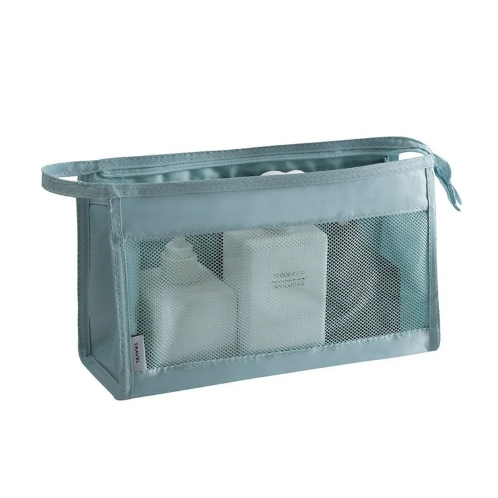 Handheld Case Hanging Travel Cosmetic Bag Portable Foldable Shower Storage Pouch Multifunctional Visible Toiletry Bag Beauty