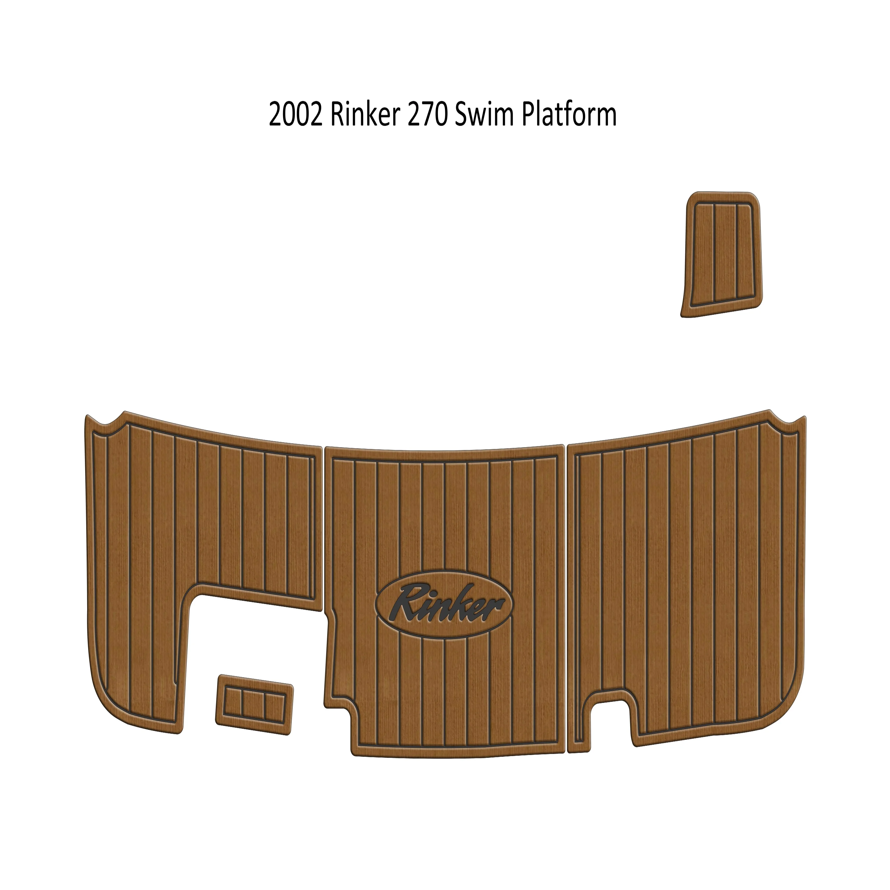 

2002 Rinker 270 Swim Platform Step Pad Boat EVA Foam Faux Teak Deck Floor Mat Backing Adhesive SeaDek Gatorstep Style Floor