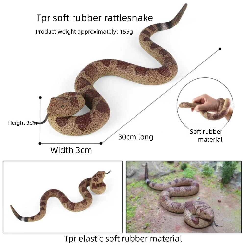 Cobra Rattlesnake Python Realistic Fake Snakes Clear Lines Texture Soft Rubber Animal Models Funny Keep Birds Away