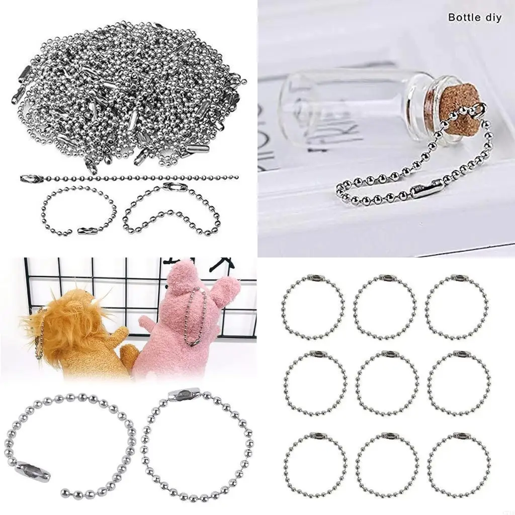  Ball Chain Necklace Chains Bulk Dog Tag Chain Bead Metal Beaded Chain for Sublimation Blanks DIY Craft Jewelry Making