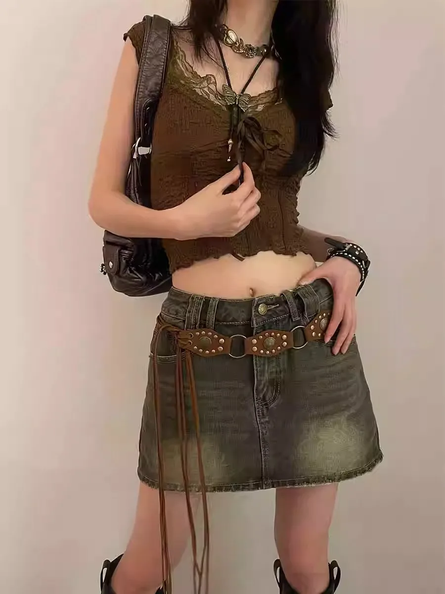 Riveted Waist Chain Women With Skirt Advanced Feeling 2024 New National Style Waist Accessories Ins Style Belt Slim Trend