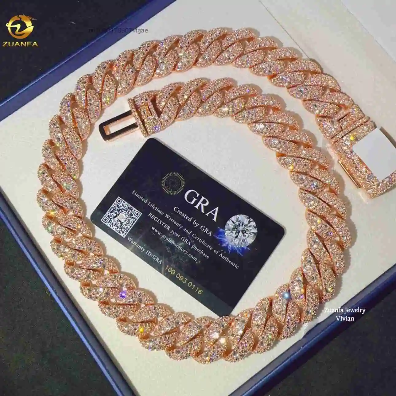 Down Upside Setting Mosaic Diamond Iced Out Sterling Silver 925 Hip Hop Pass Diamond Tester Cuban Link Chain Necklace.