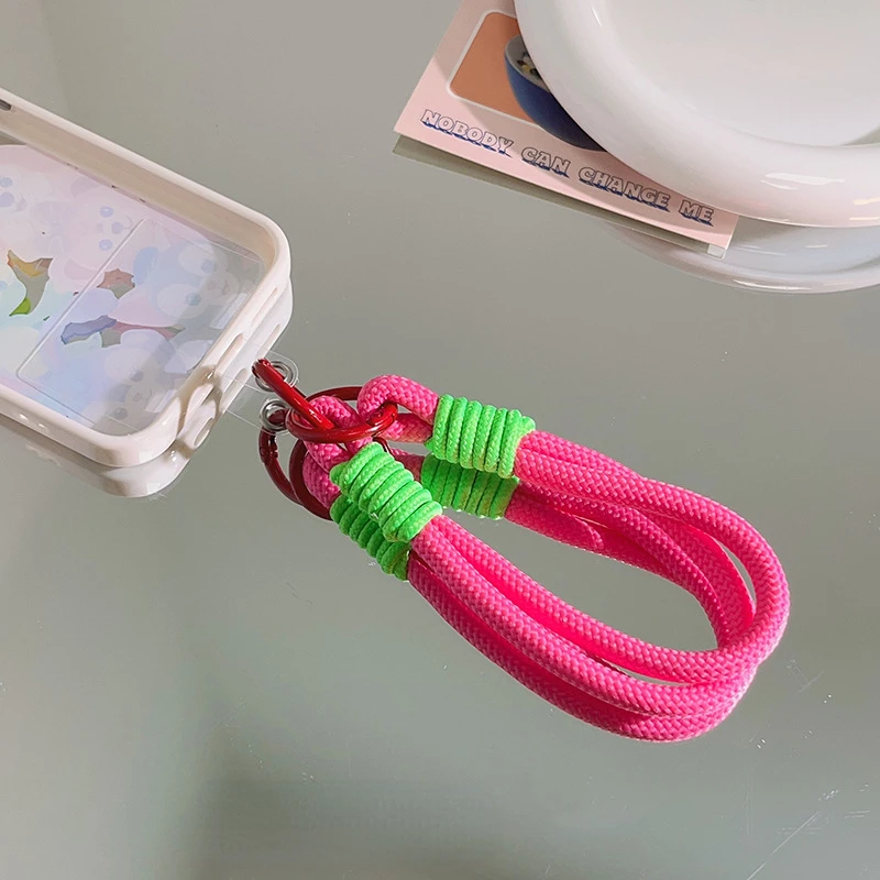Cute Candy Colors Phone Chain Cellphone Short Strap Phone Wrist Straps Hanging Rope Anti-lost Lanyard Chain Jewelry Accessories