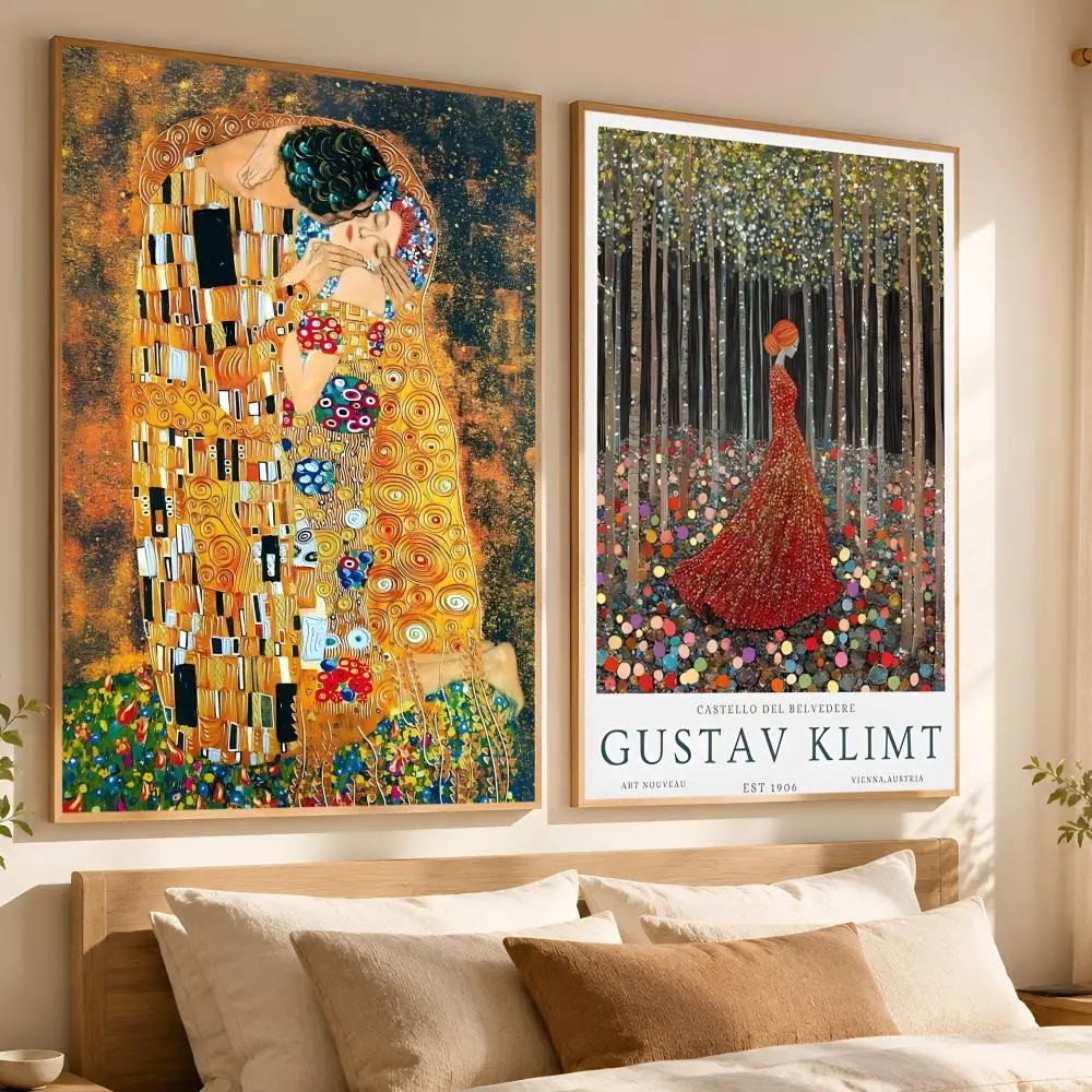 Symbolist Painter G-Gustav KlimtS Poster Matte Self-Adhesive Wall Art Print Living Room Bedroom Home Wall Decor