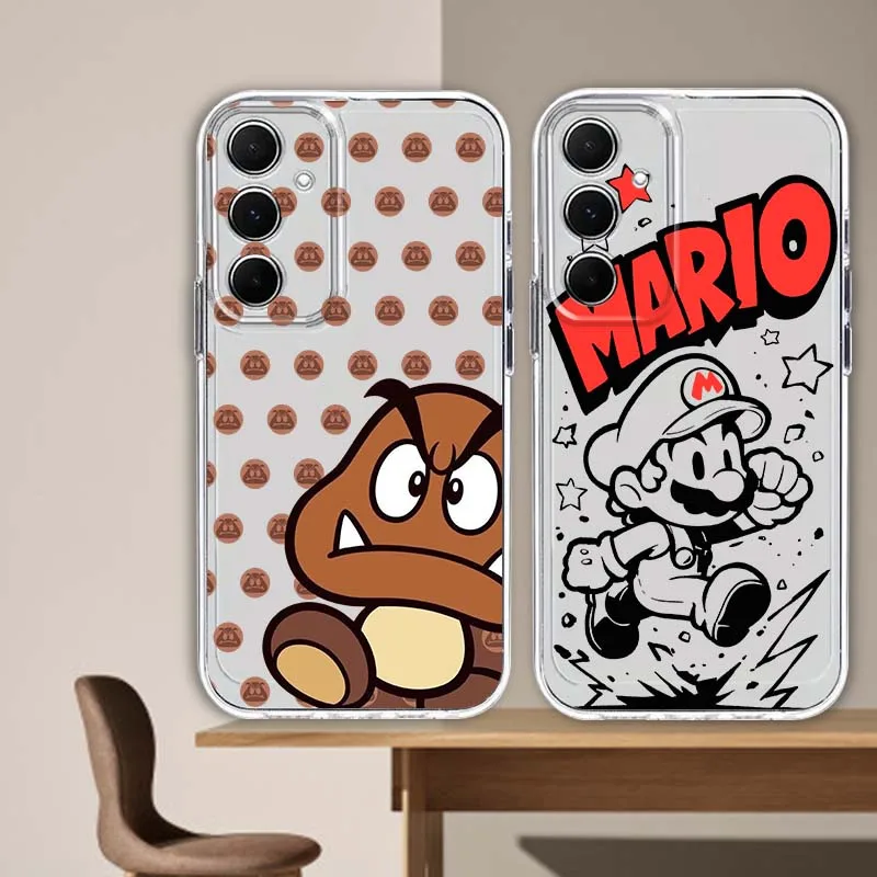 

M-Mario Cool Art Pattern Phone Case For Samsung S25 S24 S23 S22 S21 S20 S10 Ultra Plus Edge FE 5G Transparent
