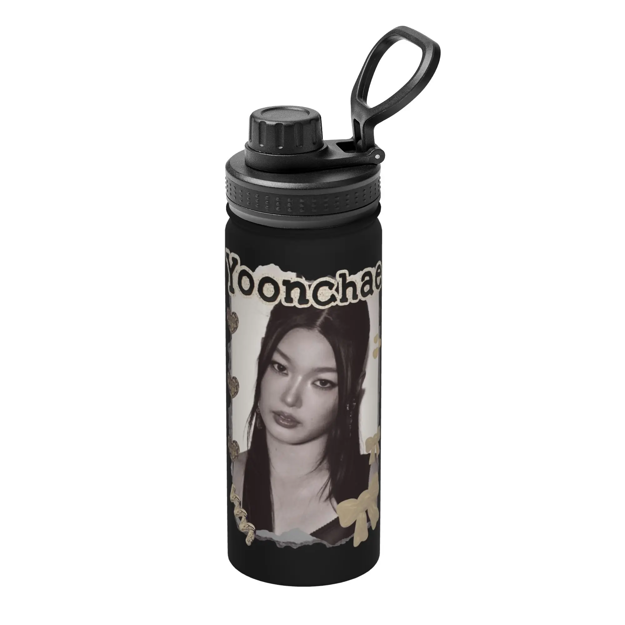Yoonchae Katseyes Kpop Girl Group 18OZ Sports Insulated Kettle  Thermal Cup Vacuum Flask Office Home Mugs Water Bottle