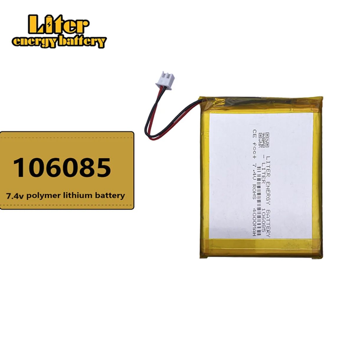 XH2.5/2P connector 7.4V 4000mAh 106085 Polymer Li-ion battery for DVD Satellite Finder Meter  WS6902 WS6912 WS6909 WS6918 WS6922