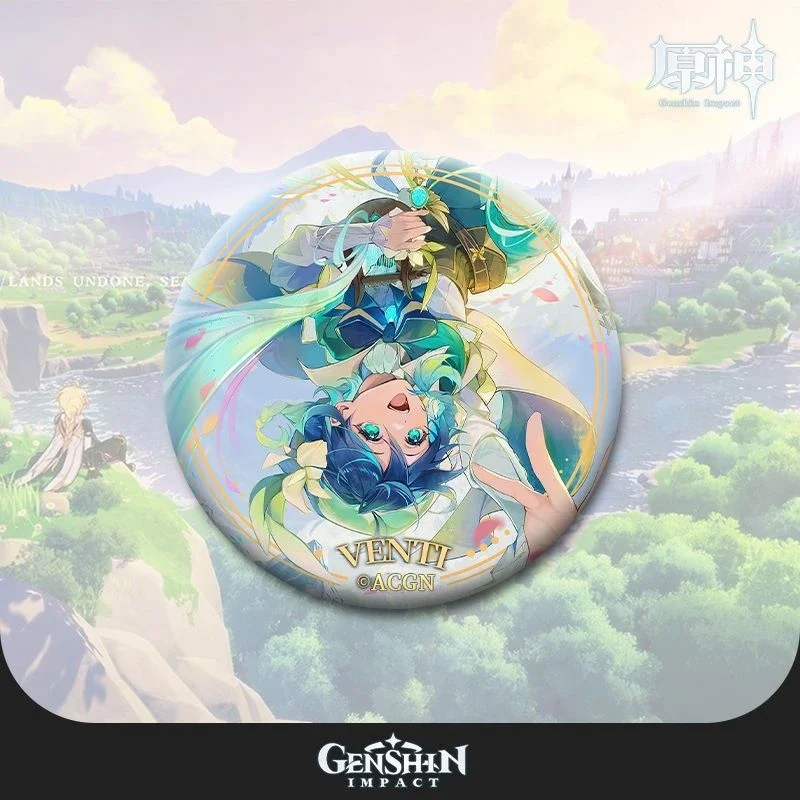 

Anime Genshin Impact Venti Cosplay Ambitus Series Cute Cartoon Backpack Brooch Badge Ornaments