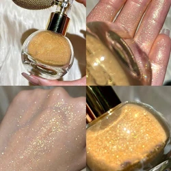 4 Colors Highlighter Powder Spray Shimmer Sparkle Powder Makeup for Face Body Pearlescent Brighten White Body High Gloss Glitter