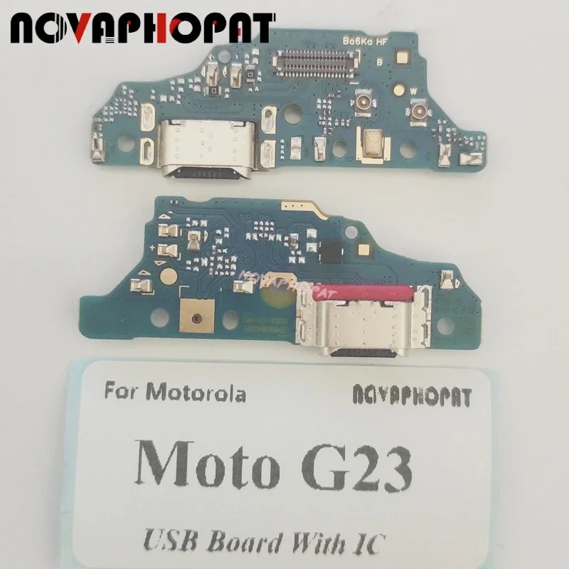 For Motorola Moto G23 USB Dock Charger Port Plug Jack Microphone MIC Charging Board With IC