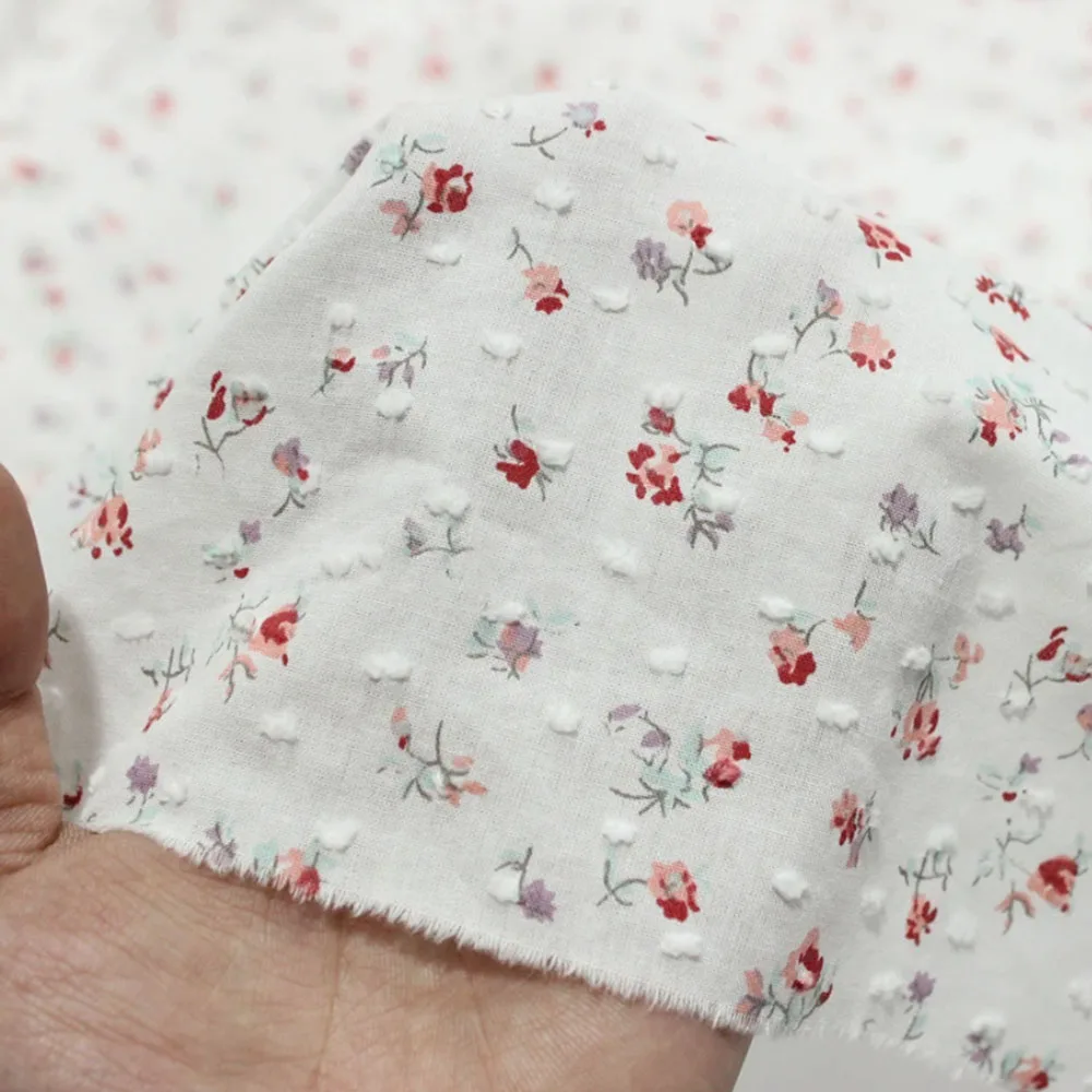 150CM Wide Pink Rose Flower Jacquard 100% Pure Cotton Fabric For Kids And Women\'s Clothes Household Handmade Cloth DIY Fabrics