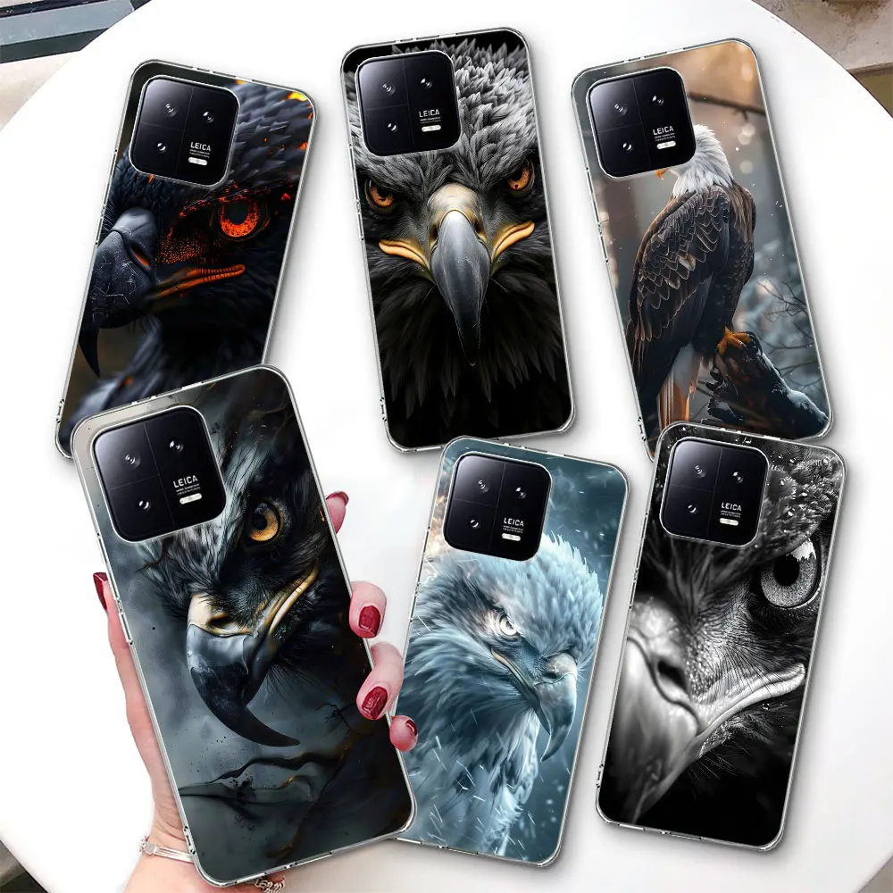 Fashion Eagle Cool Phone Case for Xiaomi Mi 11T 11 9T 10T 12 12X 12T A2 13 9 CC9 A3 CC9E 10 11i 5X 8 Lite Transparent TPU Cover