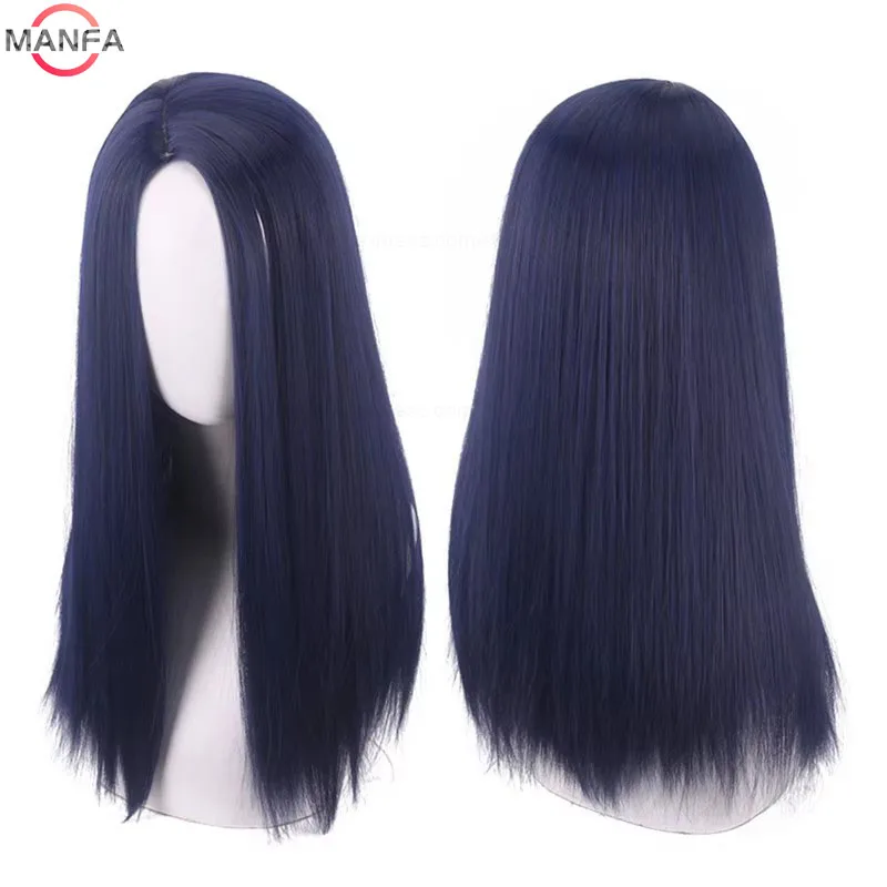 

Arcane Caitlyn Cosplay Wig Anime Dark Blue Long Straight Heat Resistant Synthetic Hair The Sheriff Wigs + Wig Cap