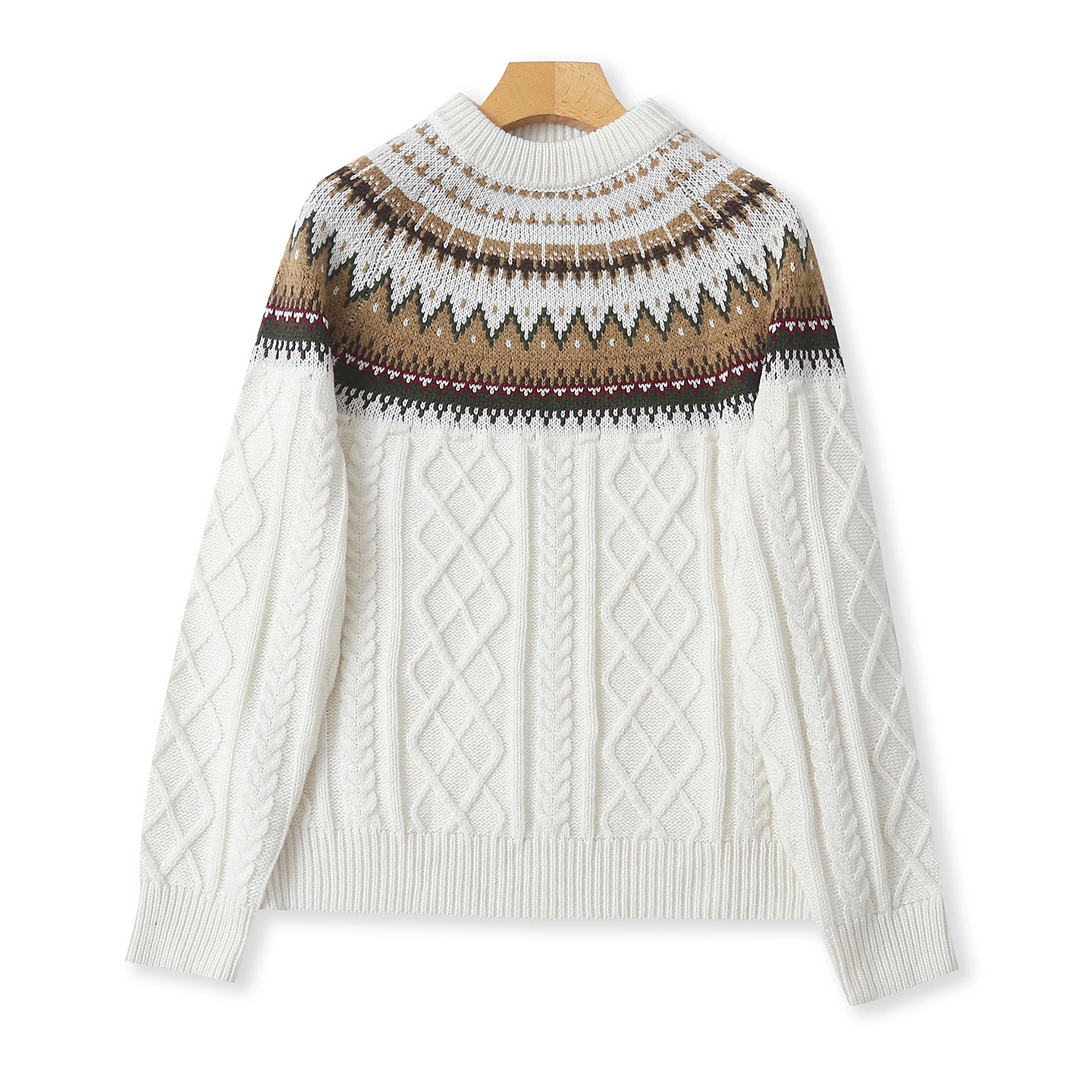 

High Weight round Ne Knitwear Faionable Versatile Sweet Temperament Age Reduction Skin-friendly Camere Sweater for Women