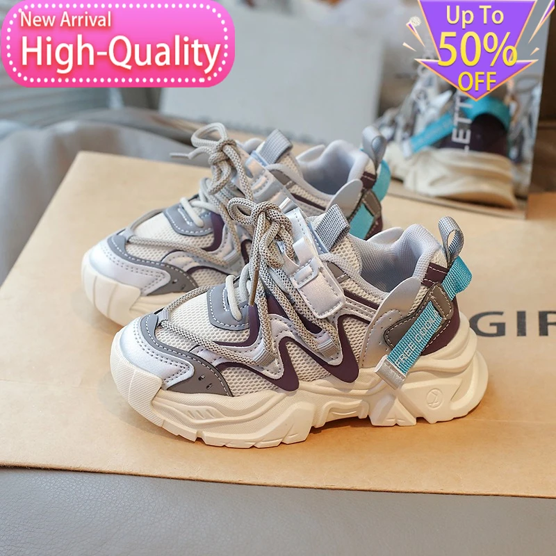New Summer Soft Childrens Sports Shoes Trendy and Versatile Stable Running Shoes Campus Foot Protection Breathable Casual Shoes - view 3