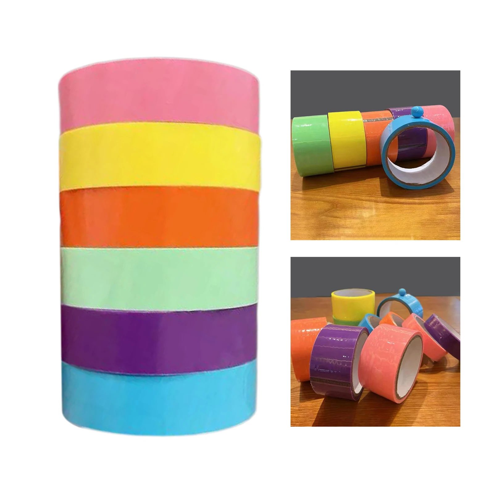 6PCs Sticky Ball Rolling Tape Candy Color DIY Making Ball Educational Decompression Sensory Toys 1.2cm/2.4cm/3.6cm/4.8cm/6cm