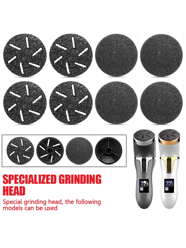 Têtes d'outils de soins des pieds, 8 pièces, pédicure, peau dure et morte, dissolvant de callosités, recharges, rouleaux de remplacement, limes, accessoires