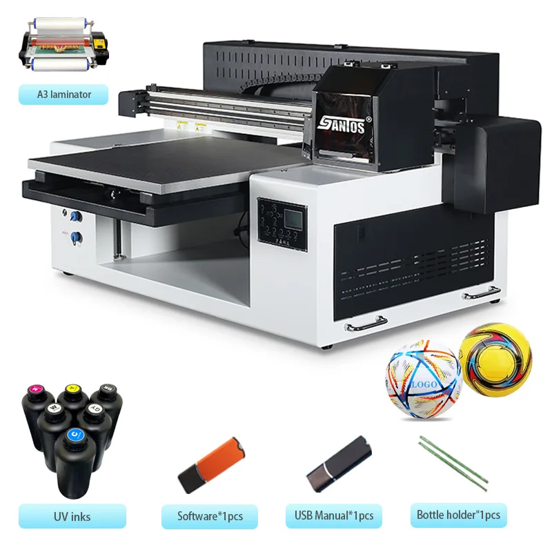 

Multicolrs st-5060 UV flatbed printer 500*600mm printing size with maintop software cmyk white colors with two xp600 heads