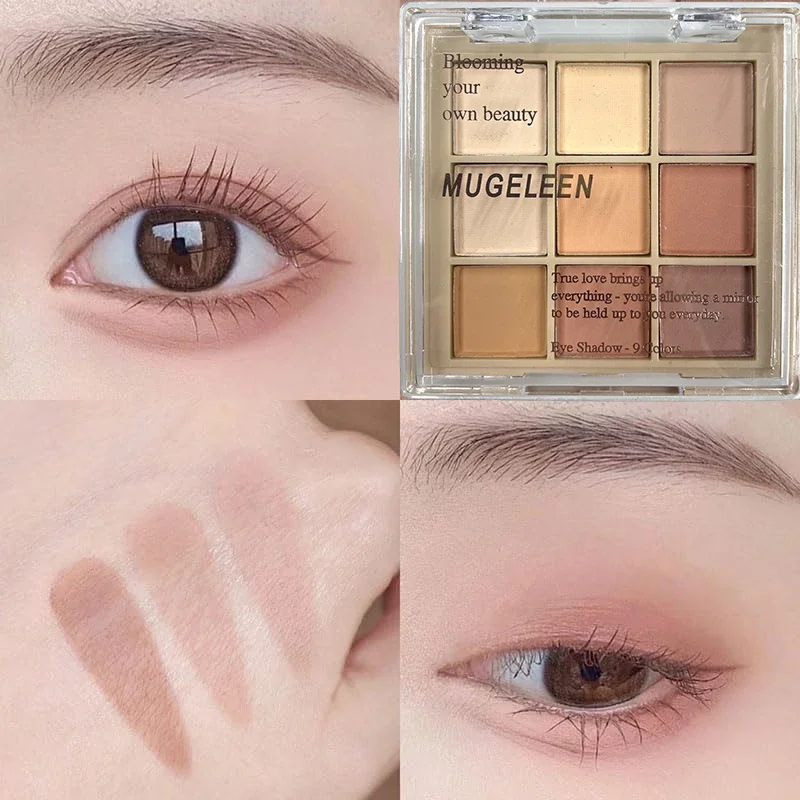 9-Color Matte Nude Eye Shadow Palette #06 - Slight Glossy Texture, Suitable for Daily Use | Ideal Gift for Women and Girls.