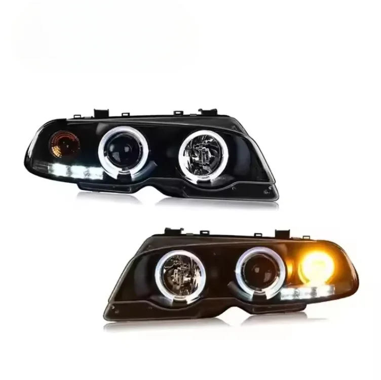 BMW 3 Series E46 Headlight 1998-2006 Assembly Modified Angel Eye Headlamp LED Front Light Car Accessories