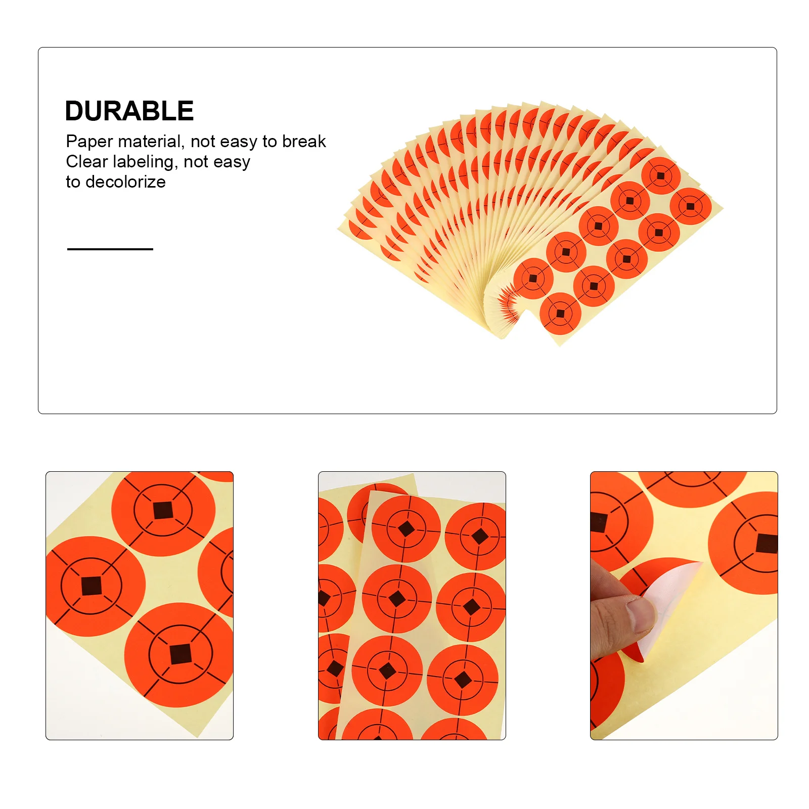 25 ورقة من ملصقات الرماية الورقية للتدريب على الرماية، ملصقات مطبوعة عالية الوضوح لممارسة الهدف الداخلي والخارجي