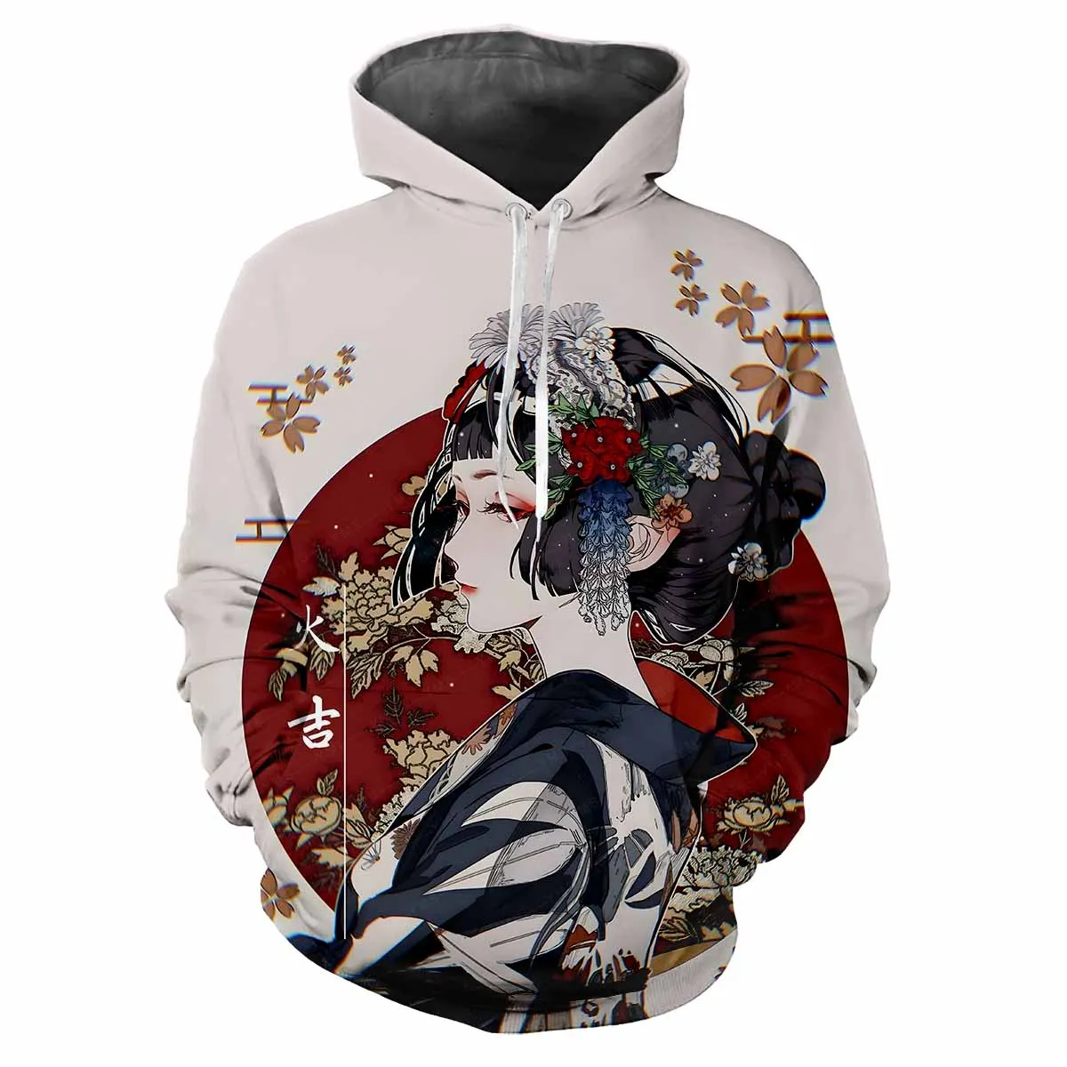 Japanese Kabuki 3D Hoodies Men Women Cartoon Anime Oversized Hoodie Pullovers Hooded Sweatshirts Tracksuits Coats Kids Clothing