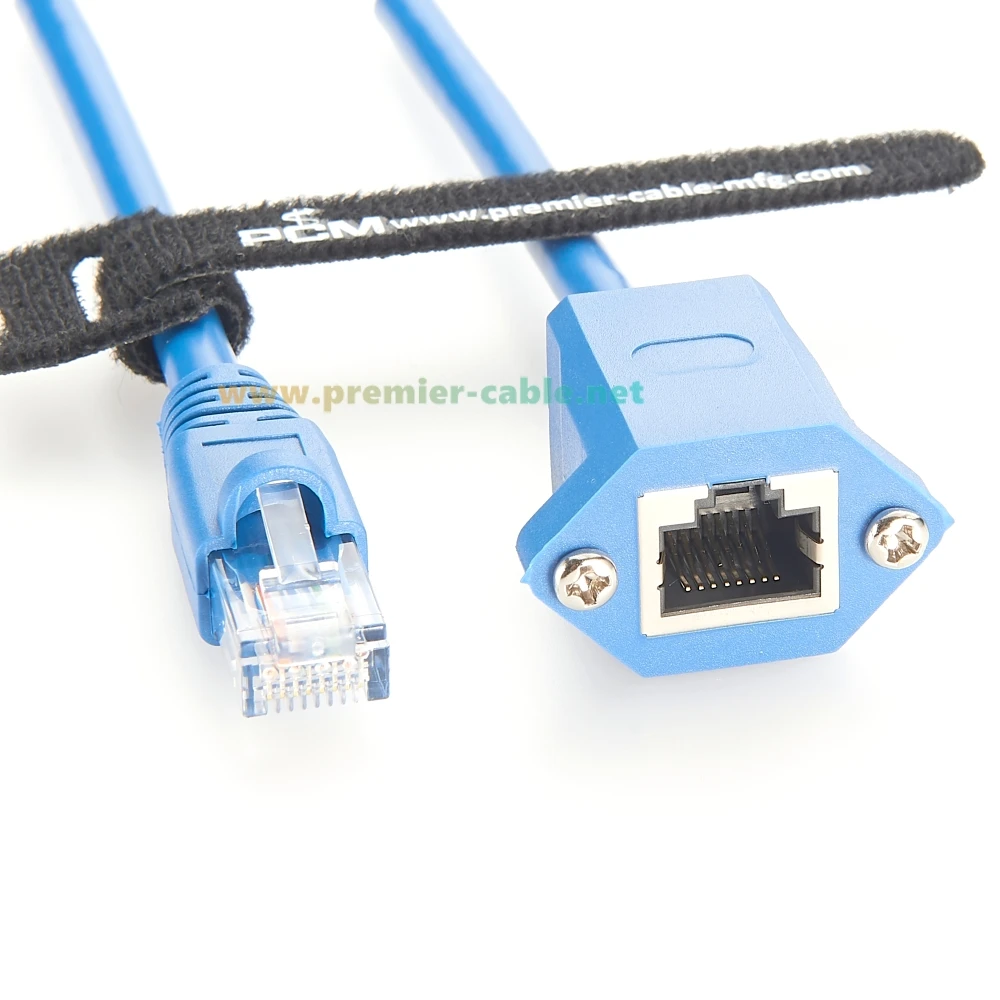 Schraubmontage RJ45 8P8C Stecker auf Buchse Verlängerungskabel 1Gbps Cat6 Ethernet LAN Netzwerk-Patchkabel für PoE-Kameras – Detail 4