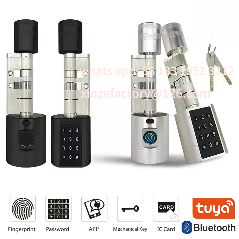 تخصيص Tuya APP بصمة اسطوانة الإلكترونية قفل الباب الذكي لوحة المفاتيح الرقمية رمز مفتاح بطاقة التحكم عن بعد قابل للتعديل Hom #1
