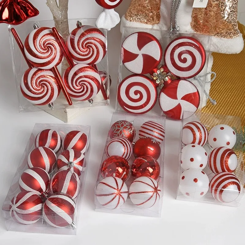 다채로운 캔디 롤리팝 목발 걸이식 크리스마스 장식 세트, 상점 창 장면 레이아웃 제품, 사진 소품