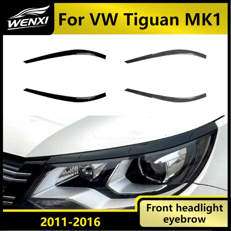 

Front Headlight Eyebrows Eyelids Trim For VW Tiguan MK1 2011-2016 Cover ABS Gloss Black Car Styling Angry Eye Protection