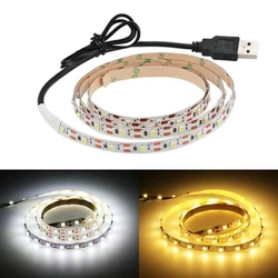 DC 5V USB LED Strips 2835 Flexible Tape Ribbon for Home Room Decor 1- 5m White Warm LED Strip Lights TV Backlight