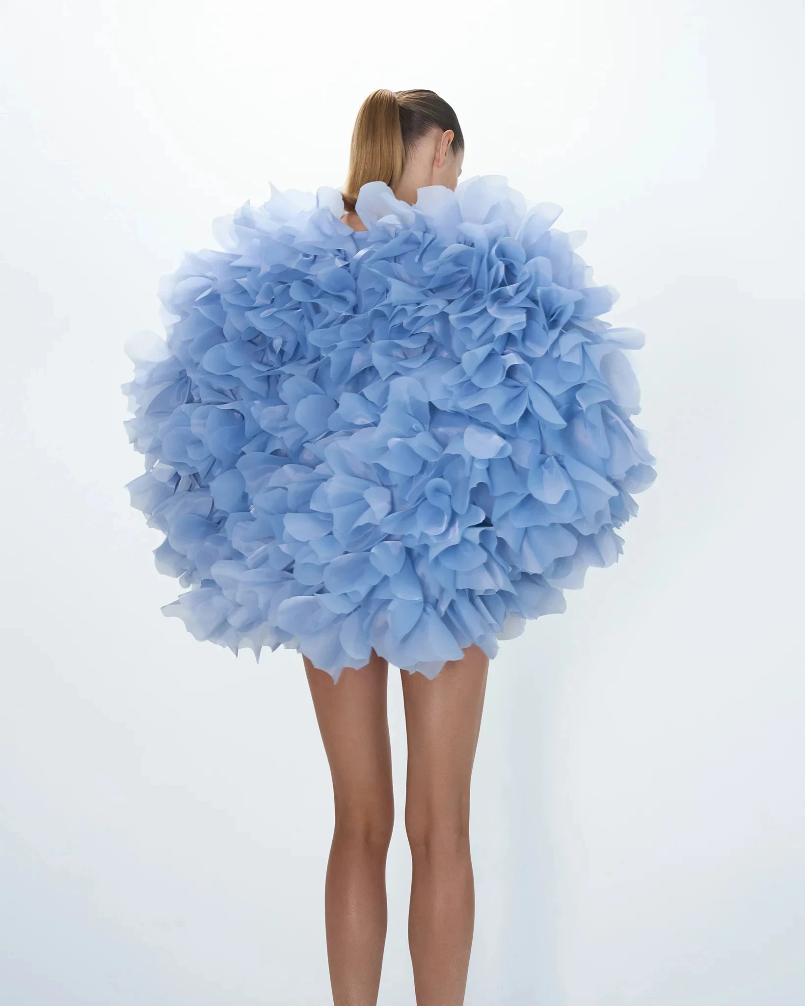 Jaquetas femininas azuis moda blusa de organza capa feminina oversize jacekt casaco com mangas em camadas