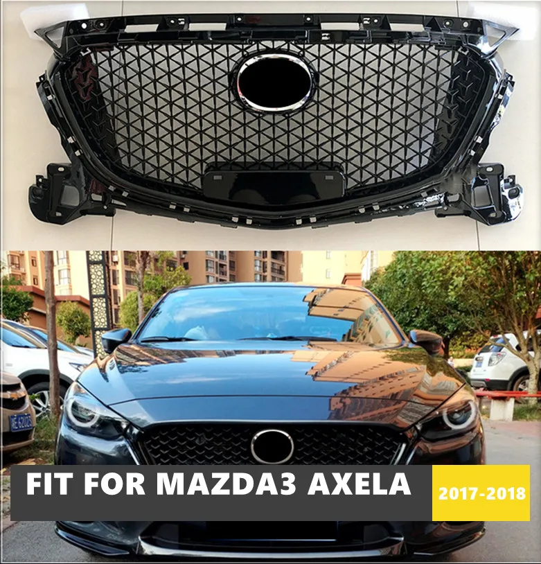 

Good Quality ABS Front Middle Grille Racing Grill Front Bumper Grill Fit For Mazda 3 Axela 2017-2018