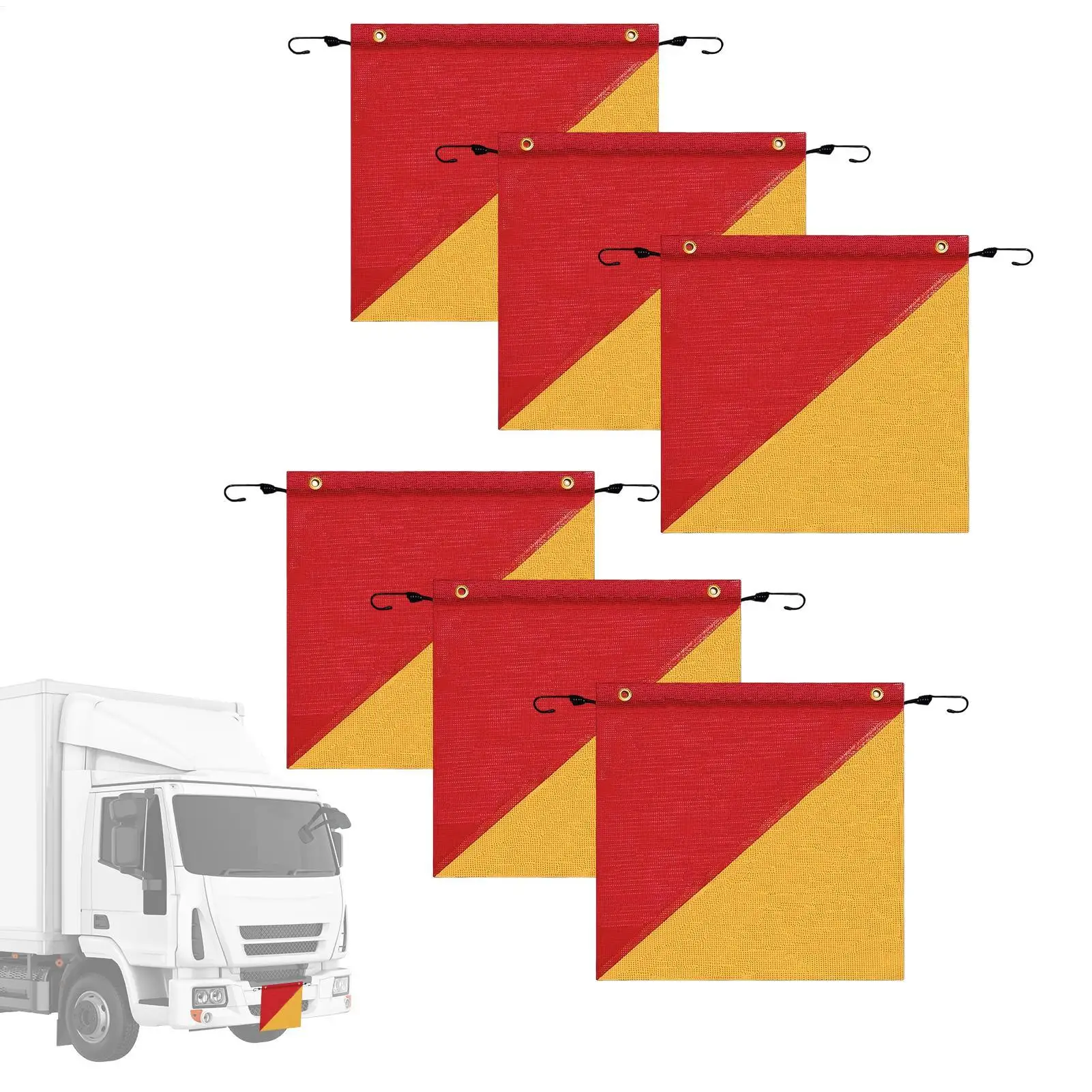 

Safety Flags For Trucks 6 Pieces Safety Warning Flags With Elastic Cord Weatherproof Banner 18 X 18 Inch High Visibility Sign