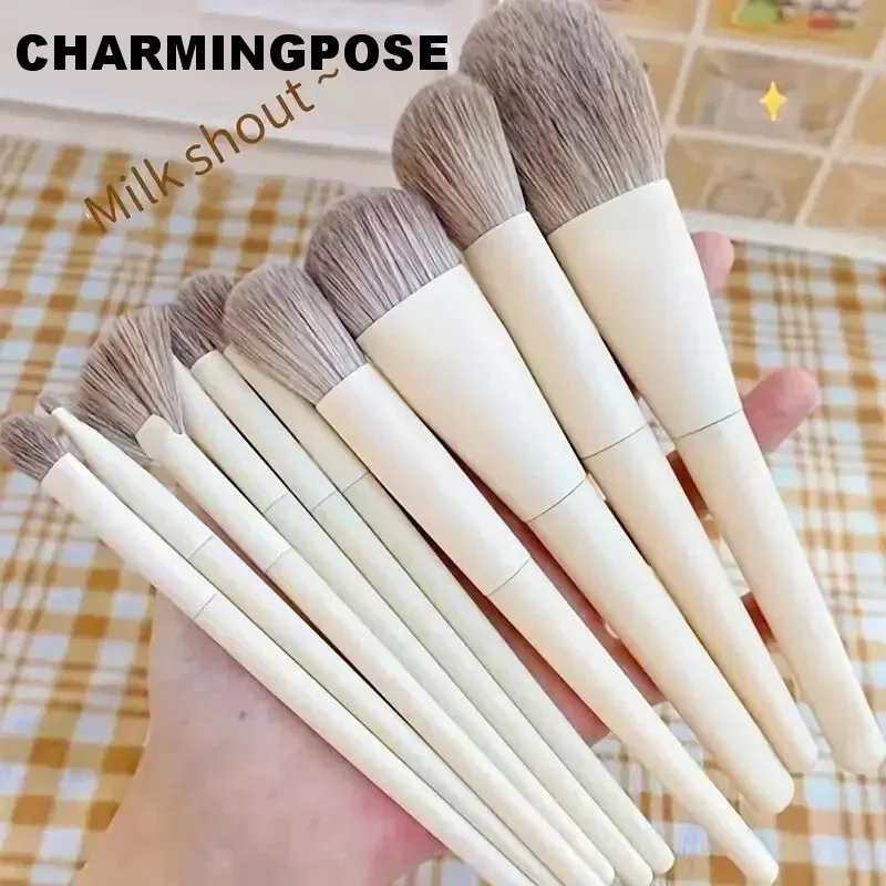 Set di pennelli per trucco da 10 pezzi: pennelli per correttore, fondotinta, fard, cipria in polvere, ombretto e evidenziatore |   Cosmetico vegano professionale