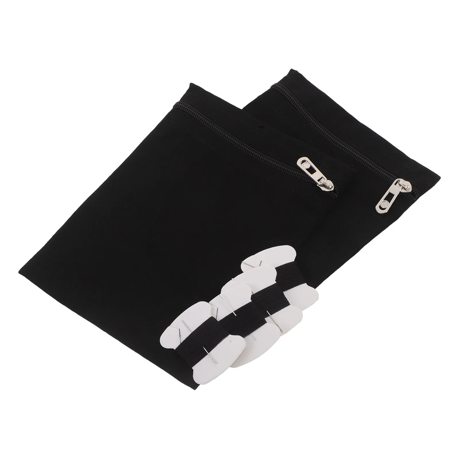 2Pcs Invisible Pocket Jacket Coat Lining Replacement Black Sew on Pockets Hidden Zipper Security Pouch Concealed