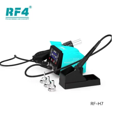 YyhcRF4 RF-H7 2 In1 Dual Station Digital Display Thermostatic Hot Air Gun 936 Soldering Iron Station For Motherboard PCB Repai