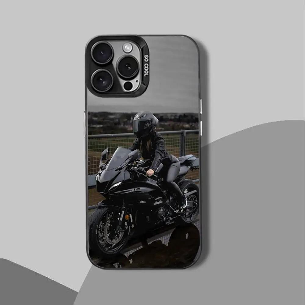 حافظة هاتف رائعة D-Ducati Panigale V4 لهاتف iPhone 15,17,12,14,13,16,11,Mini,Max,Air,Plus,Pro,E غطاء حماية أسود