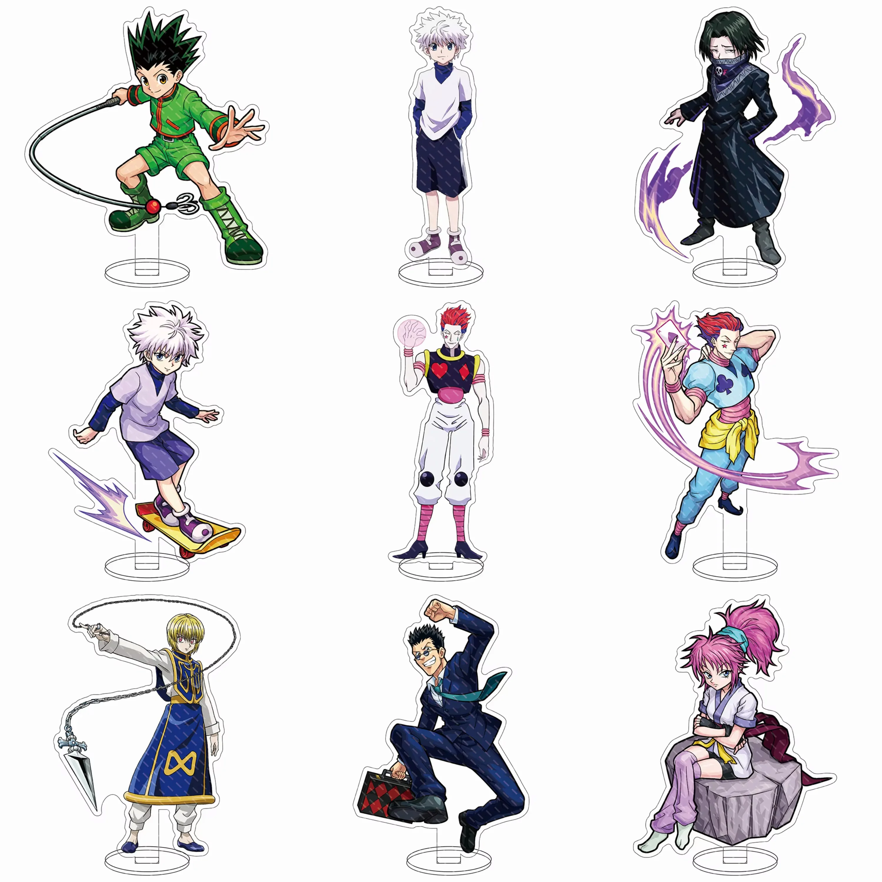 Anime Hunter Acrylic Stand Double Sided Clear Character Standee Gon Freecs, Hisoka Morow, Killua Zoldyck Model Statue Merch Gift