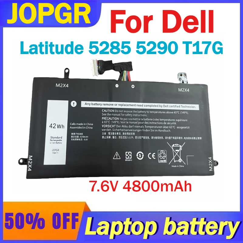 

High-Quality 7.6V 4800mAh JOPGR J0PGR Replacement Laptop Battery for Dell Latitude 5285 5290 T17G