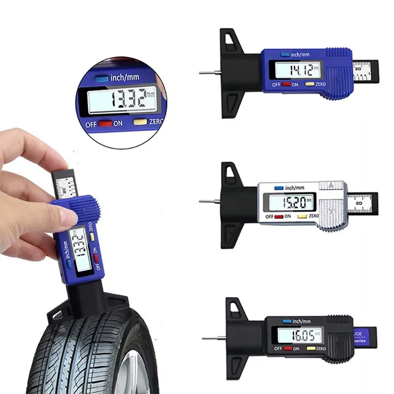 Tire Thickness Gauge Depth Gauge Built-In Bluetooth Transmission Tread Gauge Vernier Caliper Tire Gauge Tire Repair Tool