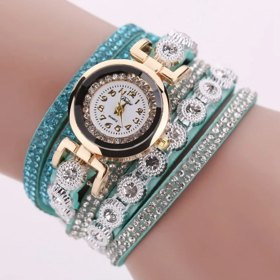 Bracelet Watch Women Vintage Rhinestone Crystal Dial Analog Quartz Wristwatches Relogio Feminino Наручные Часы Женские Casual