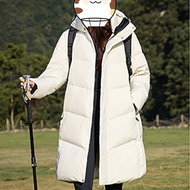 

252511 Winter New Extra-Large Size 90% White Down Coat for MadamThick and Warm Jacket with Added Padding. High-quality clothing.