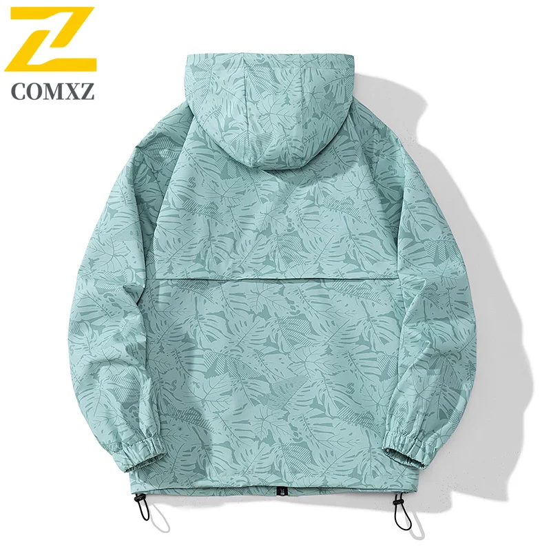 Outdoor Work Camo Jacket Men's Hiking Fishing Maple Leaf Pocket Waterproof Windbreaker Unisex Autumn New Running Sports Jackets