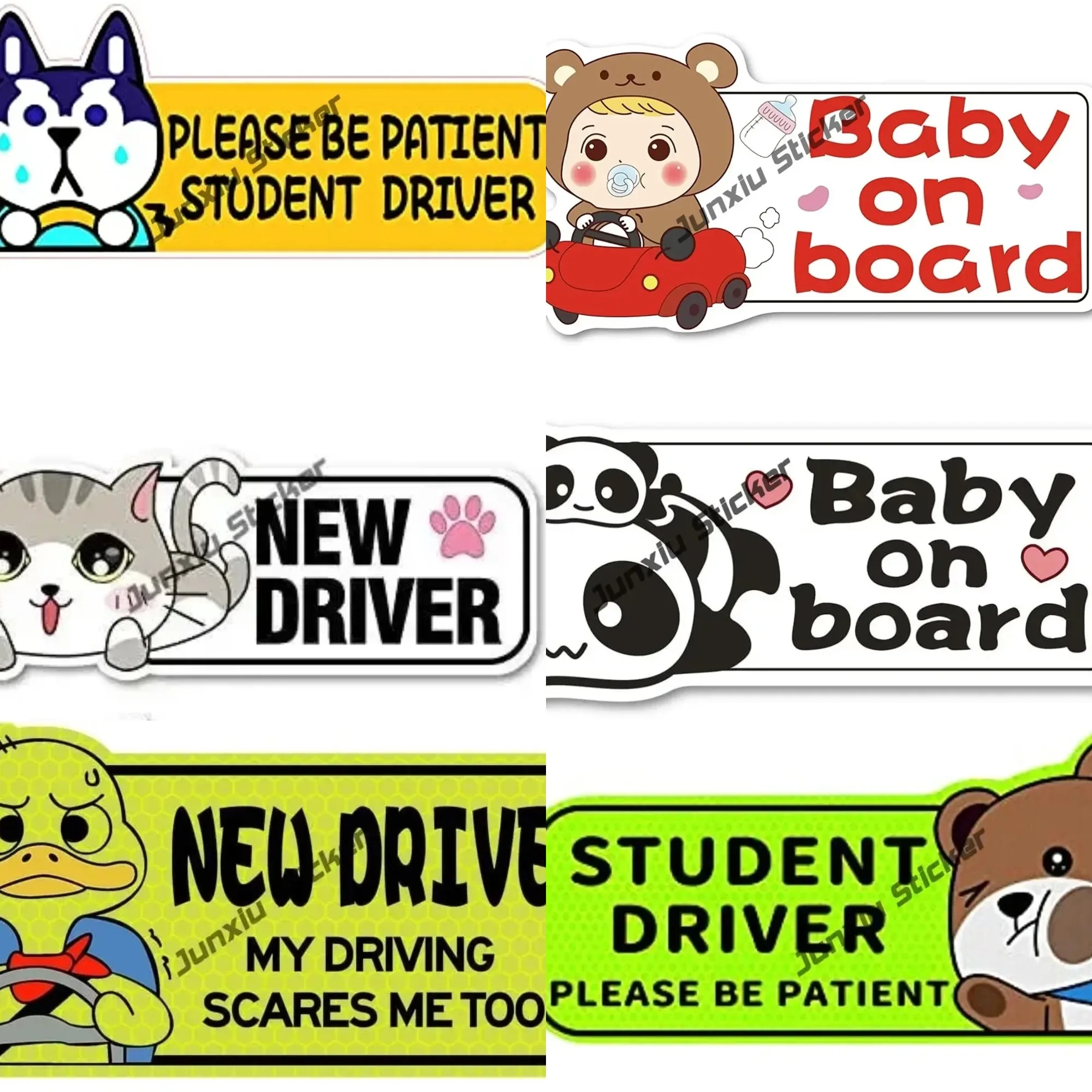 New Driver Vinyl Sticker Cool Car Decal For Window Bumper Waterproof Scratch Resistant Keep Distance Safety Accessories