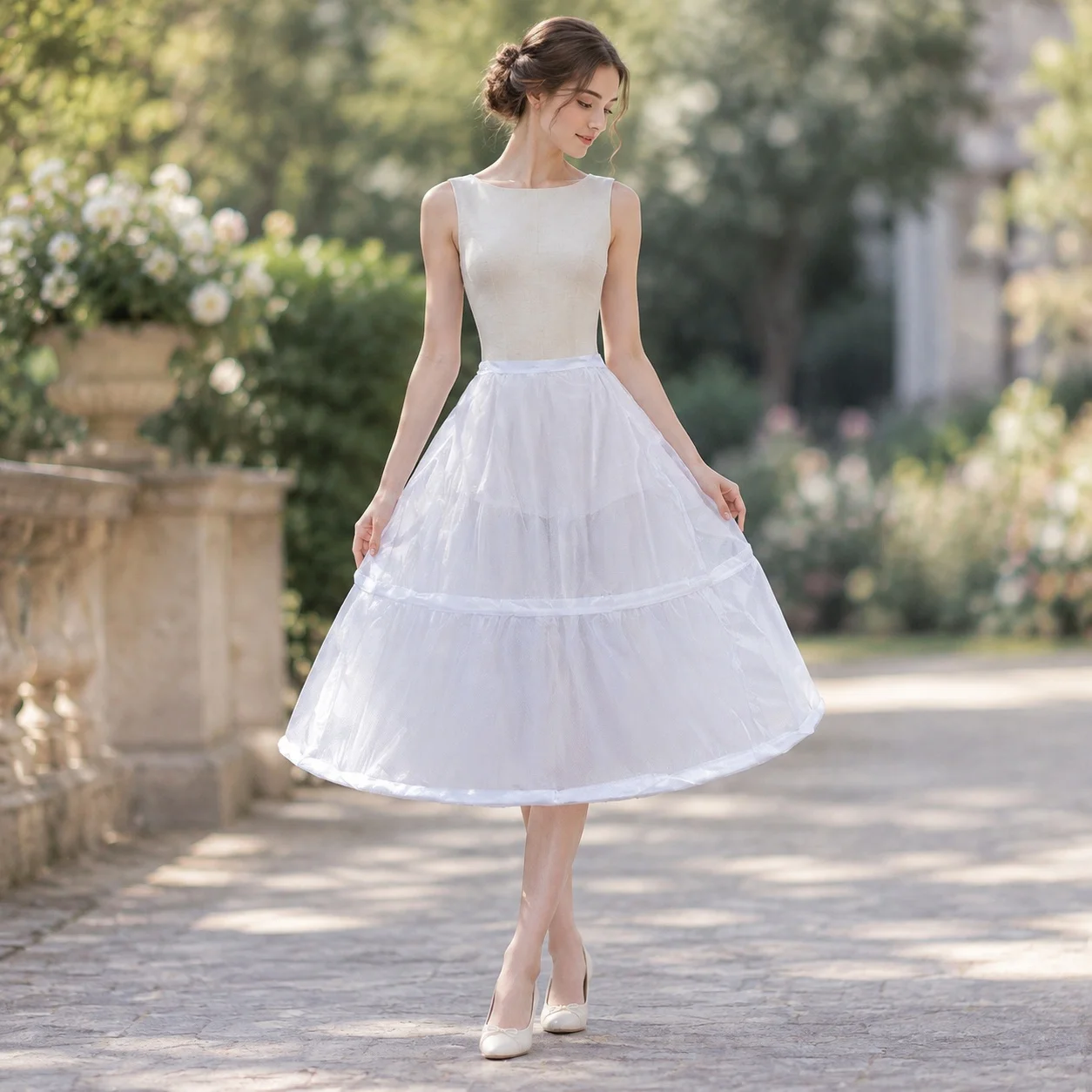 Casual Tulle Gown Maxi Length with No Sleeves Spring Season Sleeveless Netting Midi Length Tulle Midi Dress Spring Casual Dress