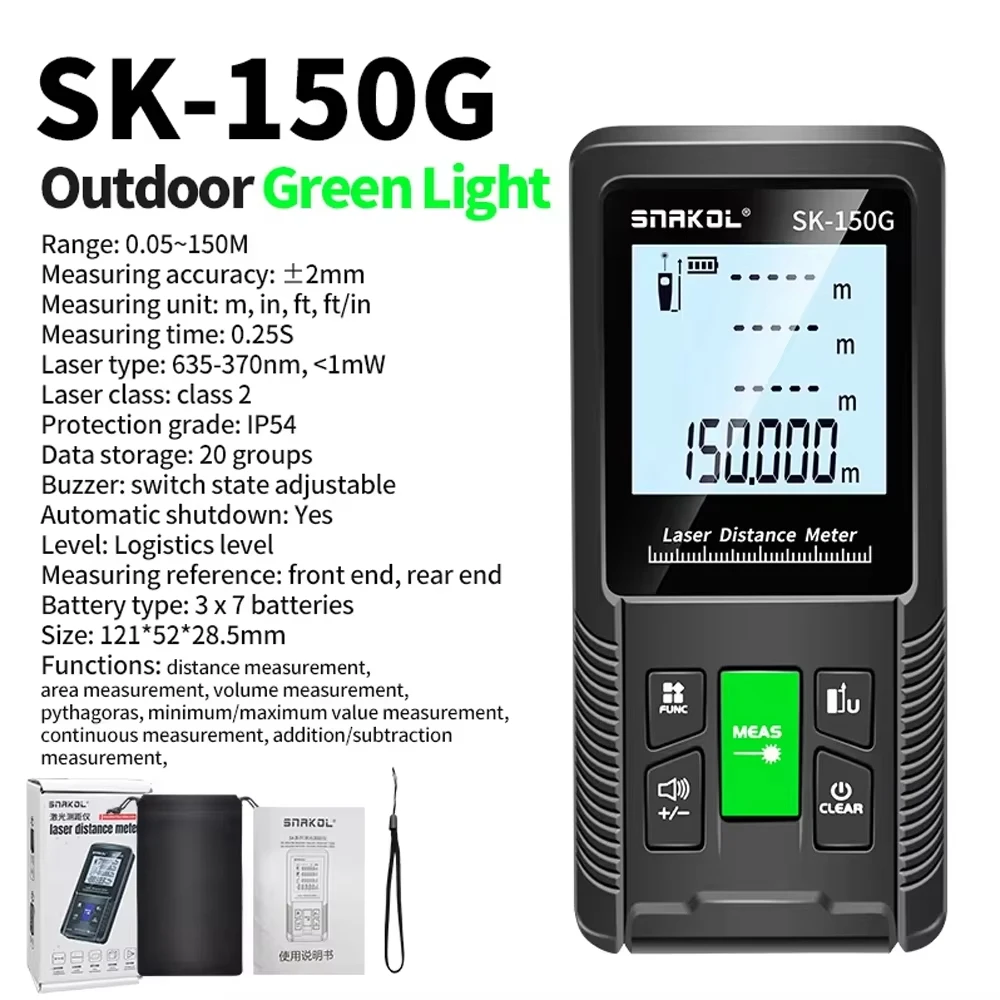 SNAKOL Laser-Entfernungsmesser - Digitales Messgerät 40m/50m/70m/100m/120m Distanzmesser Entfernungsmesser